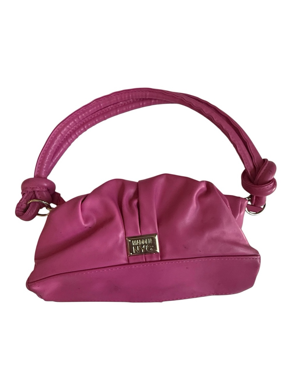 Madden NYC Faux Leather Knotted Handle Handbag - Hot Pink